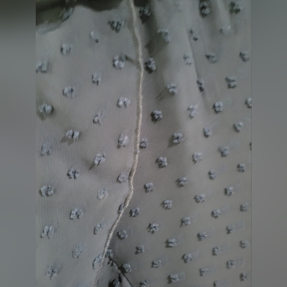 NEW Spaghetti strap chiffon layered Ruffle wrap slip dress w/ dot pattern. M - Picture 7 of 16